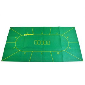 Incdnn 180 * 90cm Hold'em Poker Tablecloth 10 Players Poker Mat Layouts Table Cloth