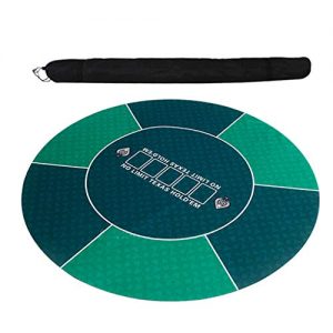 Portable Round Poker Table Mat-120cm Diameter - Smooth Tabletop Rubber Sole With Foldable Bag - Easy To Roll Up And Pack Away