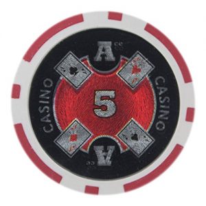 Brybelly Ace Casino Poker Chip Heavyweight 14-gram Clay Composite - Pack of 50