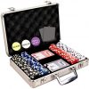 Da Vinci 200 Dice Striped 11.5 gram Poker Chip Set with Aluminum Case Dealer Button 2 Decks of Cards and 5 Dice - Image 2