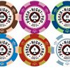 Poker Night Pro 500 Piece Texas Holdem Poker Chips Set With LARGE Aluminium Case QUALITY Clay/Metal 14g Numbered Chips, 2 Decks Professional PLASTIC Playing Cards, Dealer/Blind Buttons and 5 Dice - Image 9