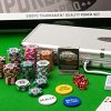 Poker Night Pro 500 Piece Texas Holdem Poker Chips Set With LARGE Aluminium Case QUALITY Clay/Metal 14g Numbered Chips, 2 Decks Professional PLASTIC Playing Cards, Dealer/Blind Buttons and 5 Dice - Image 4
