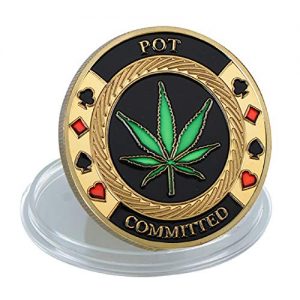 Poker Card-Guard Coin Collectibles Table Games Poker Card-Guard Golden Coin w/Plastic Case, Poker Chips Coin, A Great Coin Collecting Gifts for Husband, Father, Friends