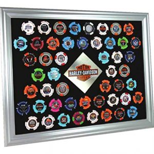 HARLEY-DAVIDSON Silver Collector's Poker Chip Frame, Fits 50 Chips 6950