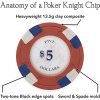 Claysmith Gaming Pack of 50 Poker Knights Poker Chips, Heavyweight 13.5-Gram Clay Composite - Image 4