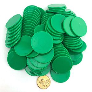 Smartdealspro Set of 100 1 1/2 Inch Opaque Poker Chips Plastic Learning Counters Game Tokens with Storage Box