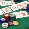 320 Piece Pro Poker Clay Poker Set - 2X Plastic Cards with Cutting Cards - Reinforced Leather case - Free Poker Felt - Image 3