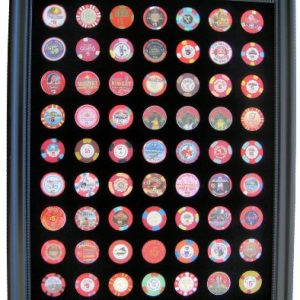 Tiny Treasures Black Casino Chip Display Frame for 63 Casino Poker Chips (not included)