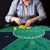 HEN'GMF Portable Round Poker Table Mat Flannel Surface Texas Hold em Poker Mat with Carry Tube for Family Party Games Poker Accessories - Image 3